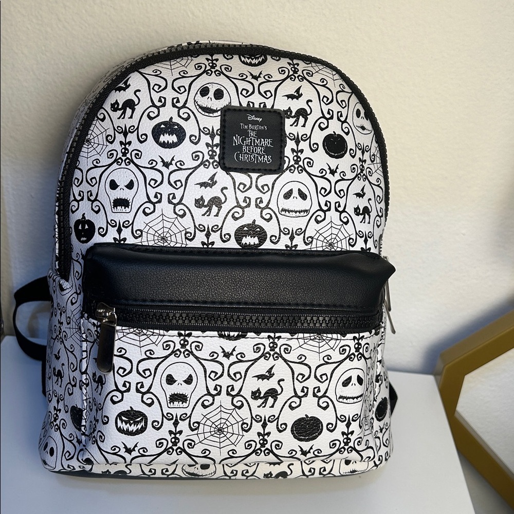 Disney Nightmare Before Christmas Jack Skellington Mini Backpack White Black NWT